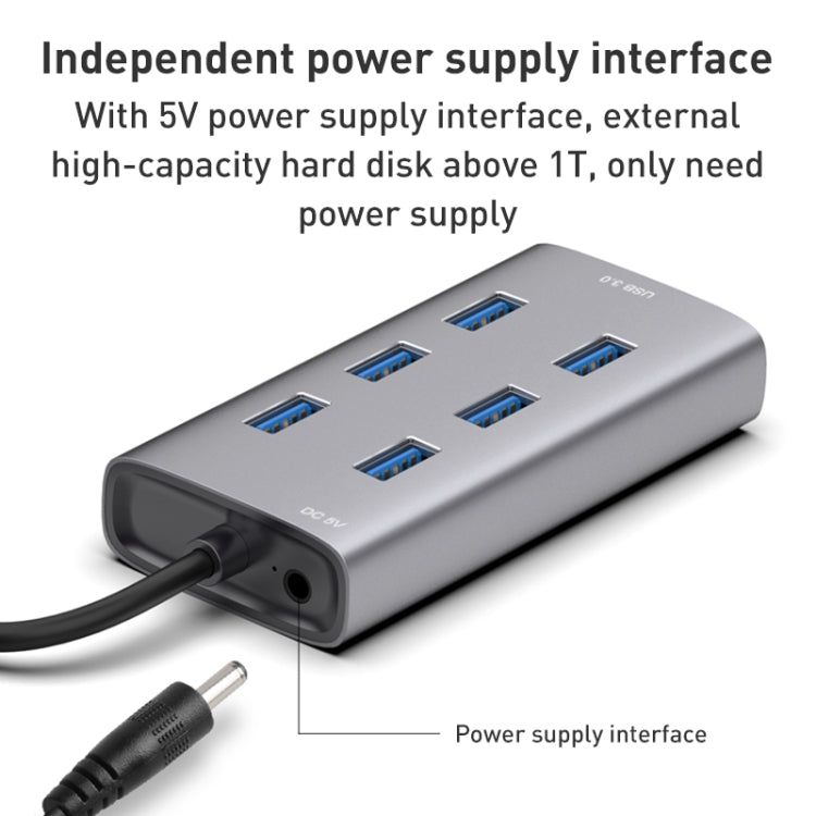 8108 7 Ports USB 3.0 to USB 3.0 HUB, Cable Length: 80cm, 8108