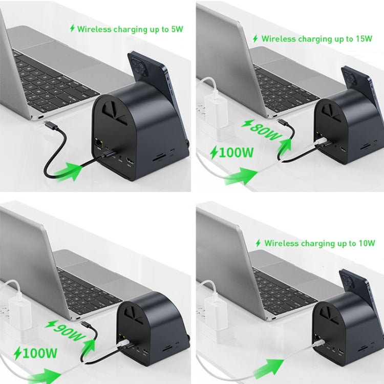 BYL-2211 10 in 1 USB-C / Type-C HUB Adapter, Support Phone Charger, BYL-2211