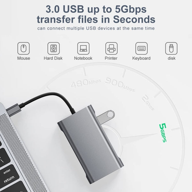 BYL-2111 7 in 1 USB-C / Type-C to USB Docking Station HUB Adapter, BYL-2111