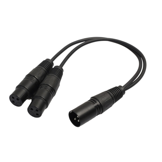 30cm 3 Pin XLR CANNON 1 Male to 2 Female Audio Connector Adapter Cable for Microphone / Audio Equipment, 1 Male to 2 Female