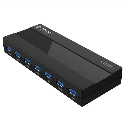 ORICO H727RK-U3 ABS High Speed 7 Ports USB 3.0 HUB with 12V Power Adapter for Laptops / Smartphones, H727RK-U3