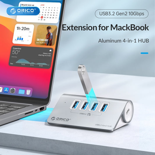 ORICO M3CU2 Aluminum Alloy 4-Port Type-C And USB 3.2 Gen2 10Gbps HUB, M3CU2