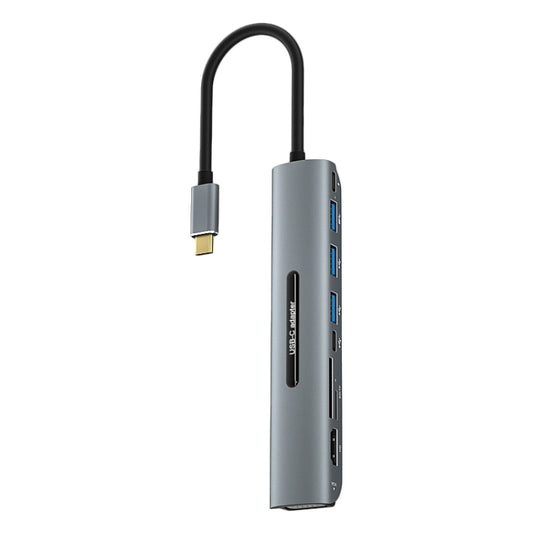 Adaptateur de concentrateur V216 9 en 1 USB-C / Type-C vers PD + 3 x USB 3.0 + USB-C / Type-C + SD + TF + HDMI + VGA, V216