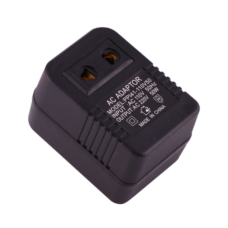 110V to 220V 50W AC Power Socket Adapter, EU/US Plug to US Plug, 110V to 220V 50W