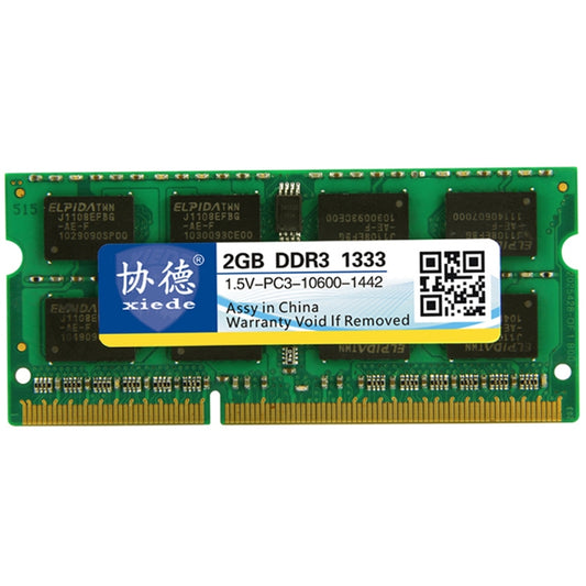XIEDE X042 DDR3 1333MHz 2GB 1.5V General Full Compatibility Memory RAM Module for Laptop