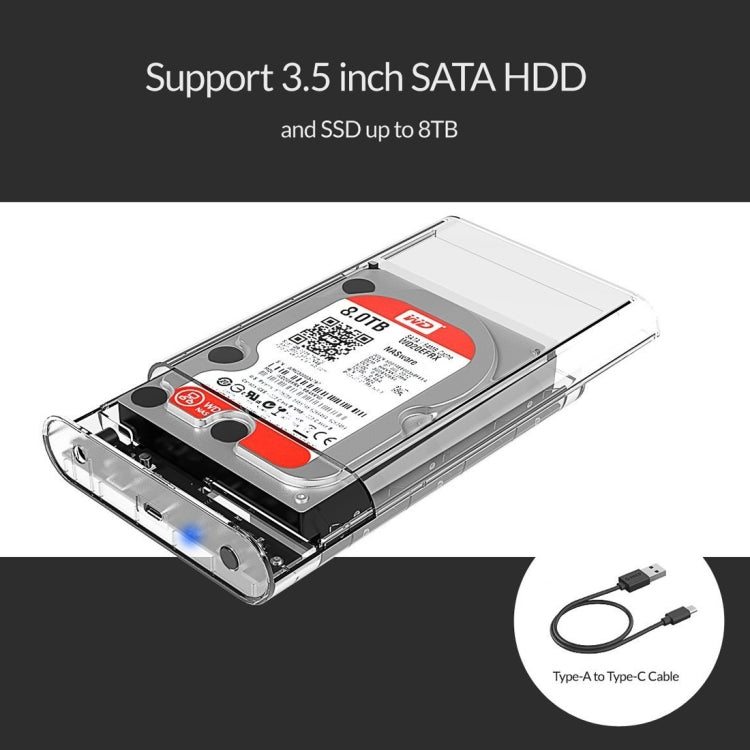 ORICO 3139C3 3.5 inch SATA HDD USB 3.1 Type-C External Hard Drive Enclosure Storage Case, USB 3.1 Type-C (3.5 inch)