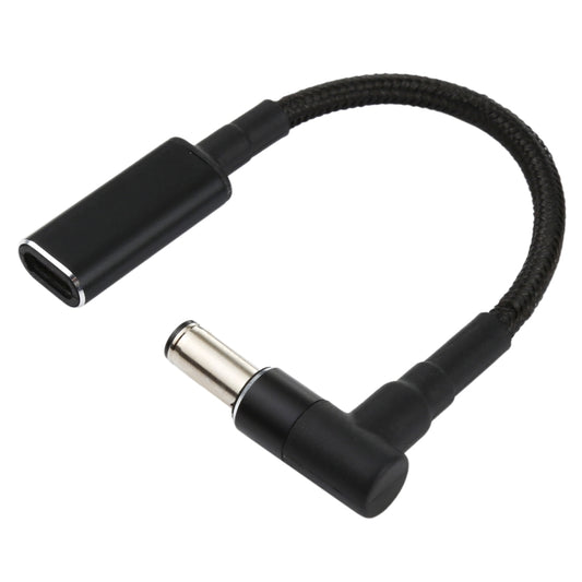 PD 100W 18.5-20V 6.0 x 0.6mm Elbow to USB-C / Type-C Adapter Nylon Braid Cable, 6.0 x 0.6mm