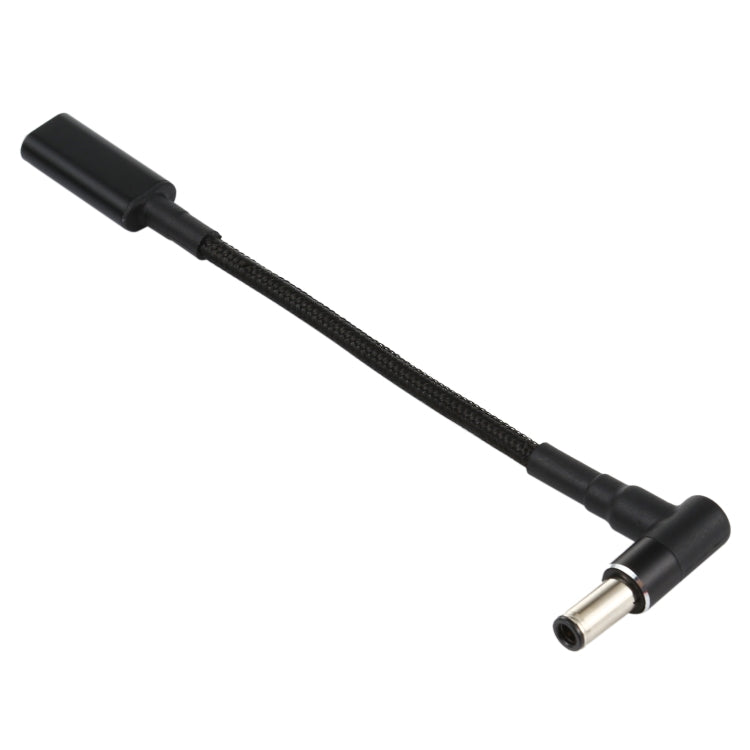 PD 100W 18.5-20V 6.0 x 0.6mm Elbow to USB-C / Type-C Adapter Nylon Braid Cable, 6.0 x 0.6mm