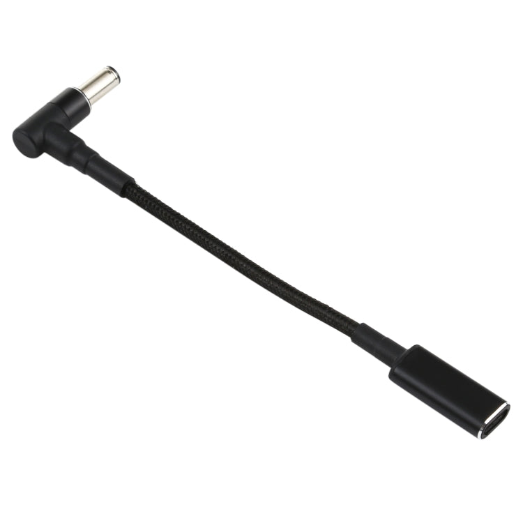 PD 100W 18.5-20V 6.0 x 0.6mm Elbow to USB-C / Type-C Adapter Nylon Braid Cable, 6.0 x 0.6mm