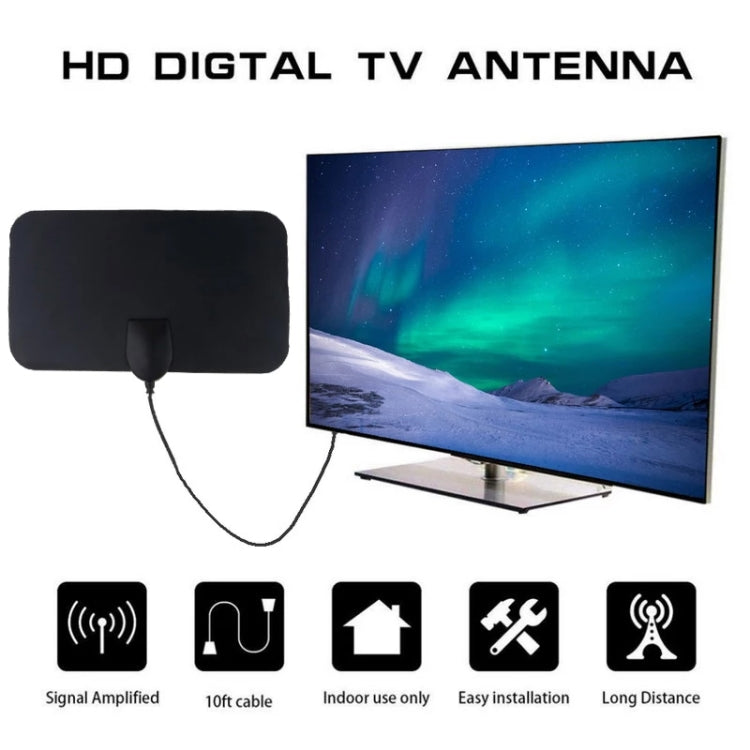 AN-1001 5dBi/25dBi Indoor HDTV Antenna with Dual-side Sticker, VHF170-230/UHF470-862MHz, AN-1001