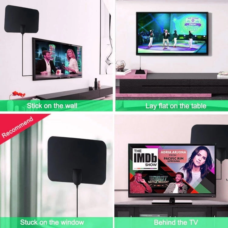 AN-1001 5dBi/25dBi Indoor HDTV Antenna with Dual-side Sticker, VHF170-230/UHF470-862MHz, AN-1001