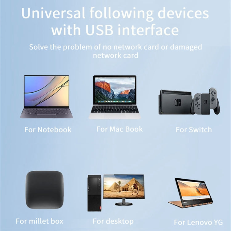 BYL-2207TU 2 in 1 USB + Type-C to RJ45 Docking Station HUB Adapter, BYL-2207TU