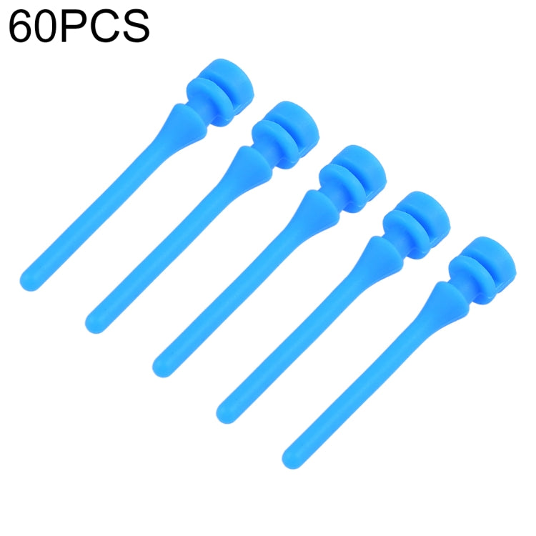 Lot de 60 vis anti-vibrations en caoutchouc et silicone pour ventilateur d'ordinateur, 40 mm, 60 pièces (bleu)