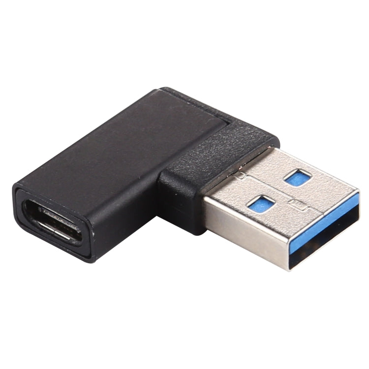 Type-C / USB-C Female to USB 3.0 Male 90 Degree Elbow Head Aluminium Alloy Adapter