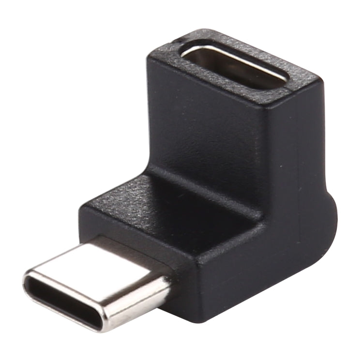 Type-C / USB-C Male to Type-C / USB-C Female 90 Degree Elbow Head Aluminium Alloy Adapter, Type-C Male to Type-C Female