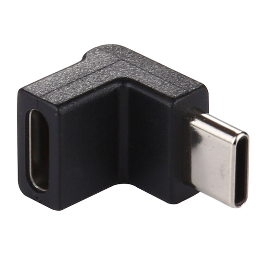 Type-C / USB-C Male to Type-C / USB-C Female 90 Degree Elbow Head Aluminium Alloy Adapter, Type-C Male to Type-C Female
