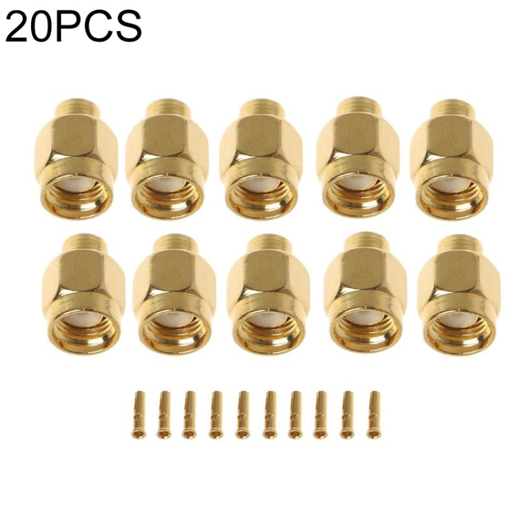 20 PCS SMA-JB3 RF Connector SMA Male Inner Screw & Pin Solder Semi-Rigid, SMA-JB3