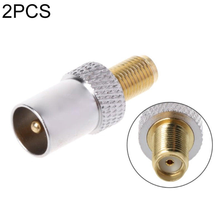 2 PCS SMA Female to TV IEC Male RF Connector, SMA Female to IEC Male