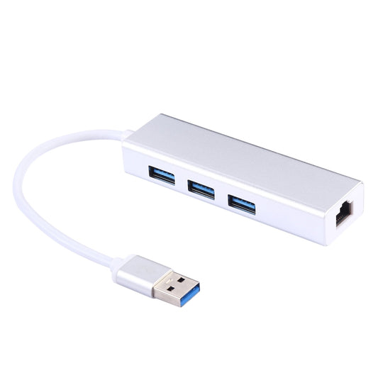 Aluminum Shell 3 USB3.0 Ports HUB + USB3.0 Gigabit Ethernet Adapter, USB 3.0 1000Mbps