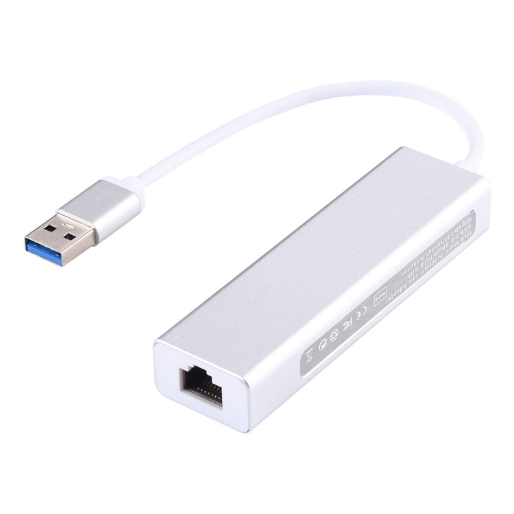 Aluminum Shell 3 USB3.0 Ports HUB + USB3.0 Gigabit Ethernet Adapter, USB 3.0 1000Mbps