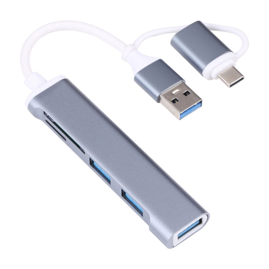A-807 5 in 1 USB 3.0 and Type-C / USB-C to USB 3.0 HUB Adapter Card Reader, A-807
