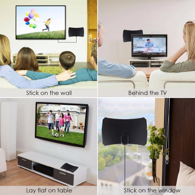 50 Miles Range 25dBi High Gain Digital Indoor HDTV Antenna with 3m Coaxial Cable, 50 Miles 25dBi Black