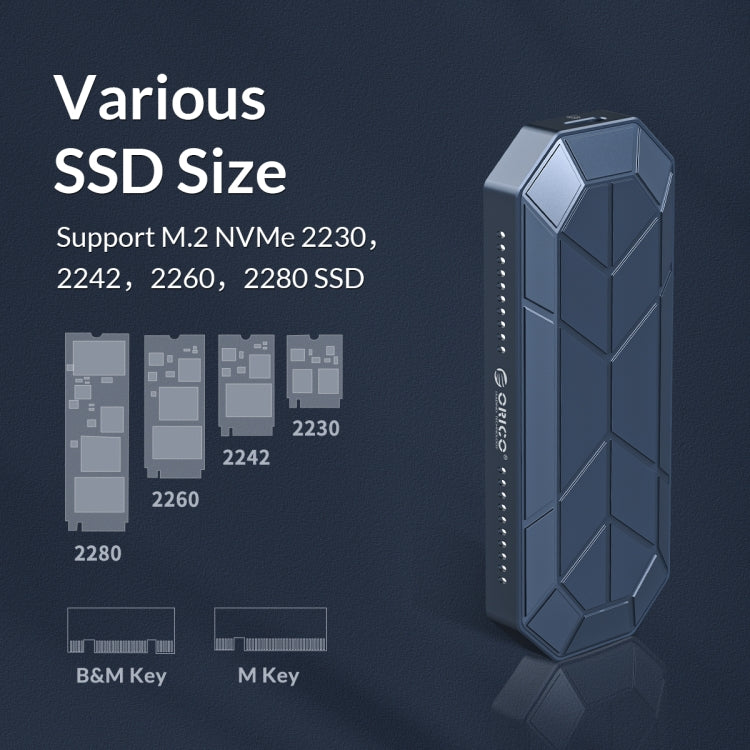 ORICO M2VG01-C3 RGB M.2 NVMe SSD Enclosure, M2VG01-C3