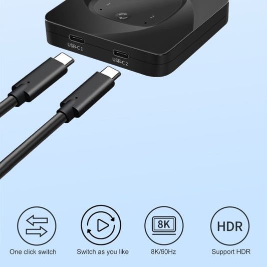C-HD019 Commutateur bidirectionnel complet USB-C / Type-C prenant en charge l'affichage 8K HD, C-HD019