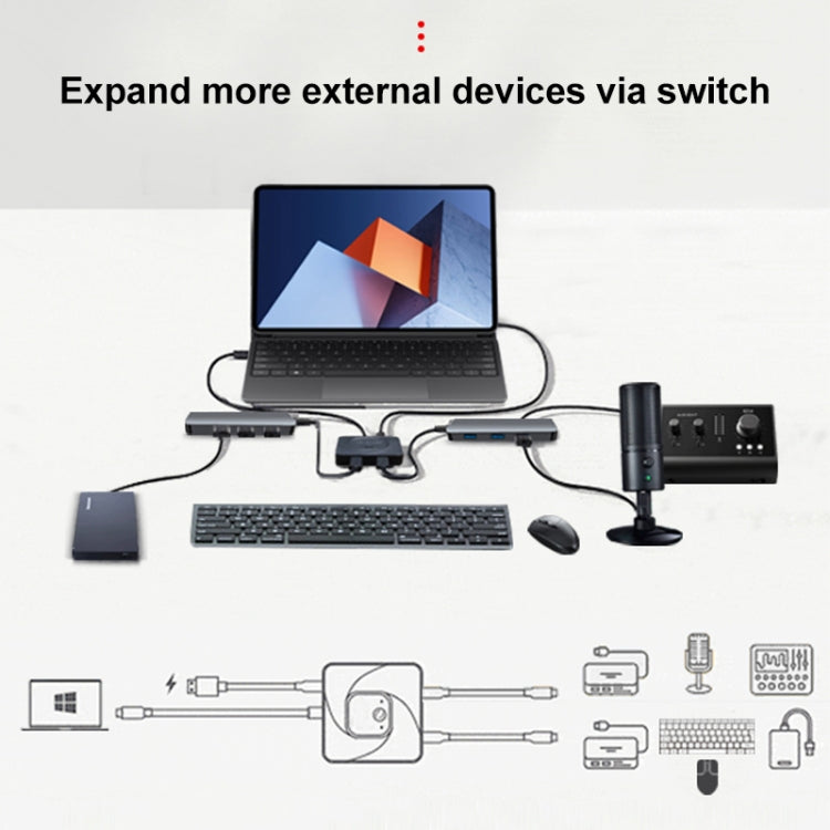 C-HD019 USB-C / Type-C Full-featured Bidirectional Switch Supports 8K HD Display, C-HD019