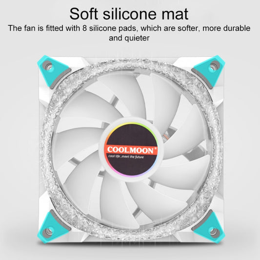 COOLMOON AS2 PWM Controlled Cooling Fan 12CM Dual-aperture Computer Water Cooling ARGB Chassis Fan