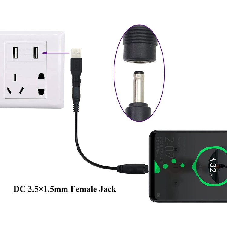 10 PCS 3.5 x 1.35mm to USB 2.0 DC Power Plug Connector, 3.5 x 1.35mm