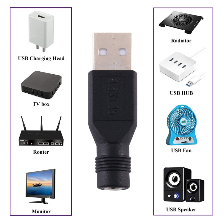 10 PCS 3.5 x 1.35mm to USB 2.0 DC Power Plug Connector, 3.5 x 1.35mm