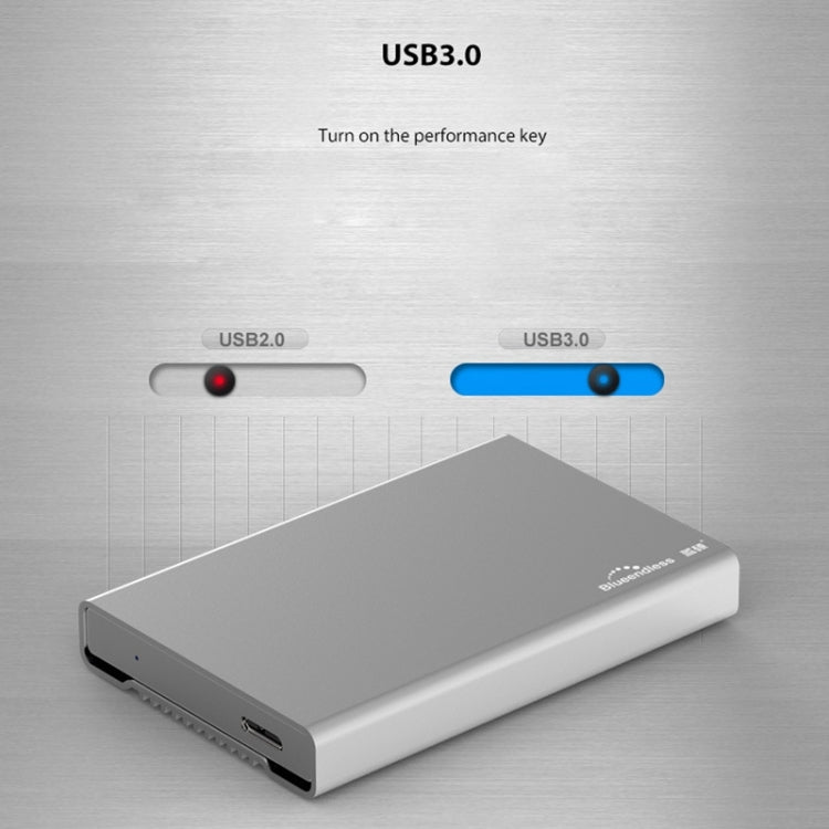 Blueendless U23Q SATA 2.5 inch Micro B Interface HDD Enclosure with USB-C / Type-C to USB-C / Type-C Cable, Support Thickness: 1cm or less, Type-C (1cm)
