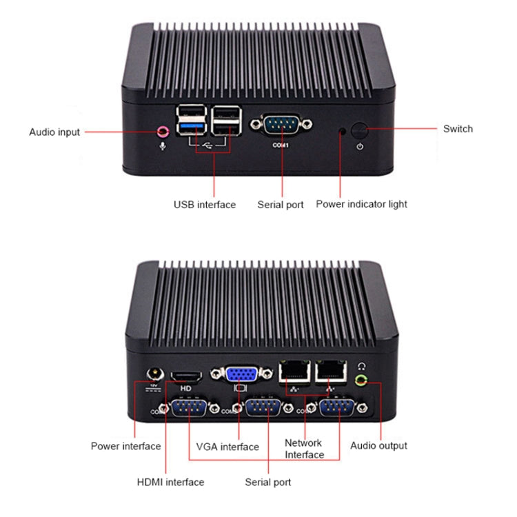 Fanless Mini Industrial Control PC with 4 USB Ports & RS-232 COM Port, 8GB RAM, Intel Celeron N2920 2.0GHz Quard Core, Support Bluetooth 4.0 & 2.4G / 5.0G Dual-band WiFi