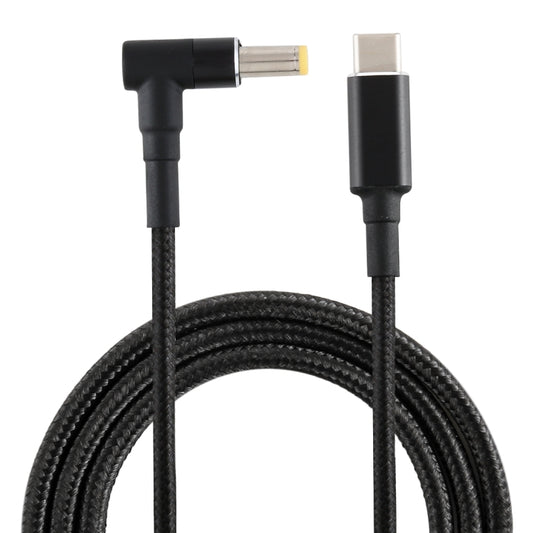 PD 100W 5.5 x 2.5mm Male Elbow to USB-C / Type-C Male Nylon Weave Power Charge Cable, Cable Length: 1.7m, 5.5x2.5mm to Type-C