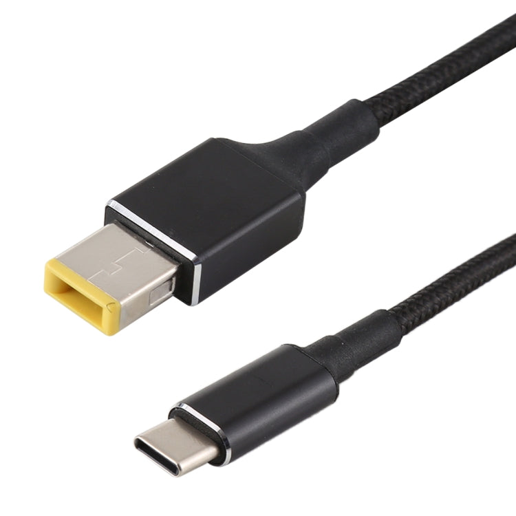 100W Big Square Male to USB-C / Type-C Male Nylon Weave Power Charge Cable for Lenovo, Cable Length: 1.7m, Big Square to Type-C