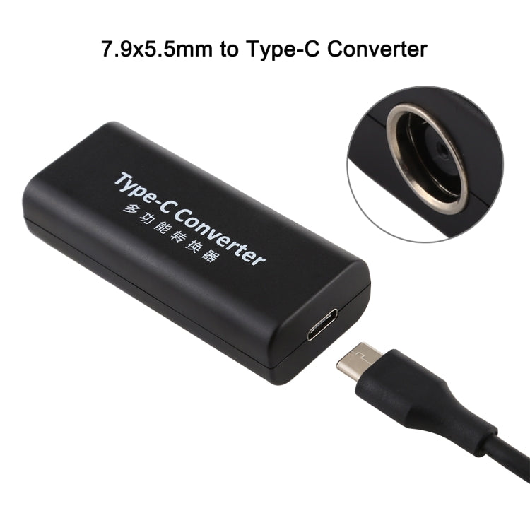 DC 7.9 x 5.5mm Power Jack Female to USB-C / Type-C Female Power Connector Adapter with 15cm USB-C / Type C Cable, 7.9x5.5mm