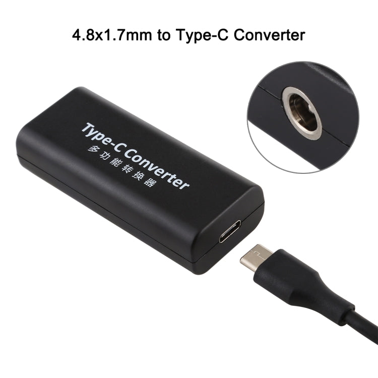 DC 4.8 x 1.7mm Power Jack Female to USB-C / Type-C Female Power Connector Adapter with 15cm USB-C / Type C Cable, 4.8x1.7mm
