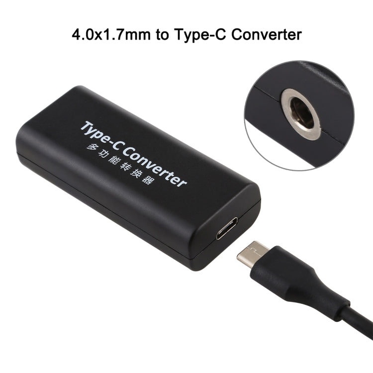 DC 4.0 x 1.7mm Power Jack Female to USB-C / Type-C Female Power Connector Adapter with 15cm USB-C / Type C Cable, 4.0x1.7mm