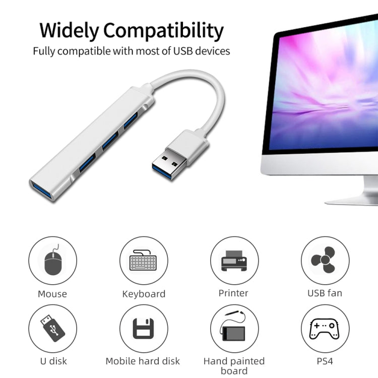 A809 USB 3.0 x 1 + USB 2.0 x 3 to USB 3.0 Multi-function Splitter HUB Adapter, A809