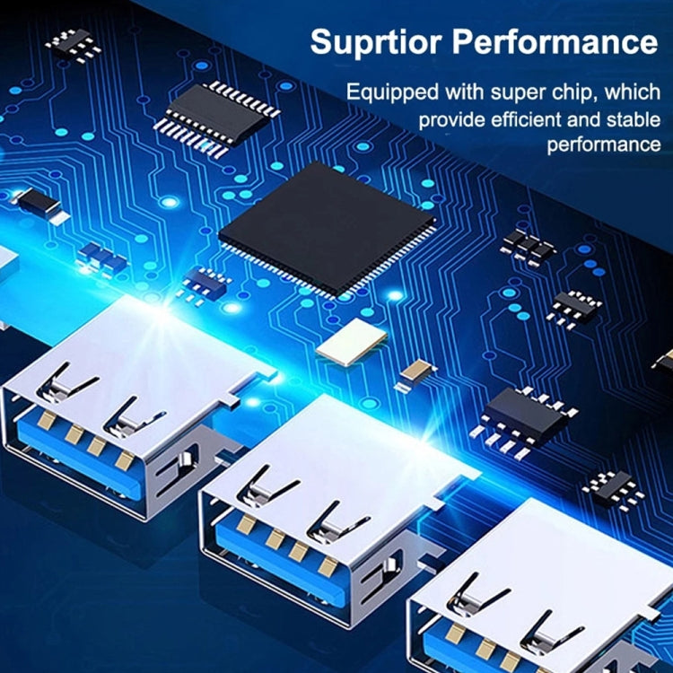 A809 USB 3.0 x 1 + USB 2.0 x 3 to USB 3.0 Multi-function Splitter HUB Adapter, A809