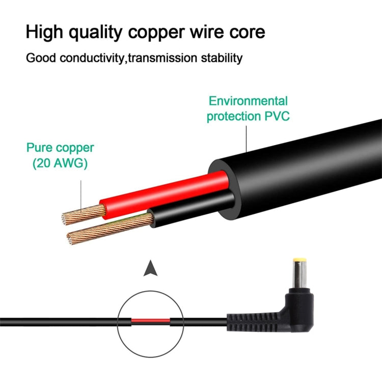 PD65W USB-C / Type-C Elbow to 5.5 x 2.5mm Laptop Power Charging Cable 1.5m