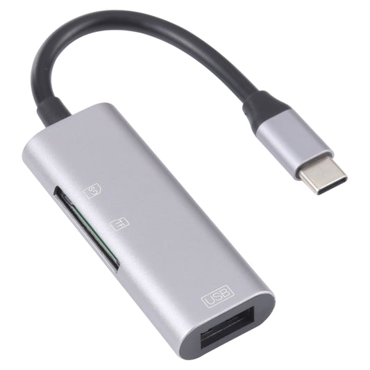NK-3040 3 in 1 USB-C / Type-C Male to USB Female + SD / TF Card Slots Adapter SD / TF Card Reader, NK-3040