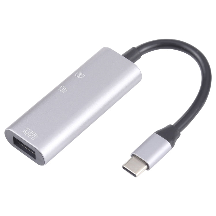 NK-3040 3 in 1 USB-C / Type-C Male to USB Female + SD / TF Card Slots Adapter SD / TF Card Reader, NK-3040