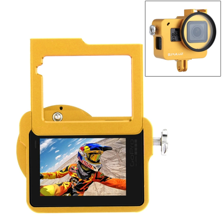 PULUZ Housing Shell CNC Aluminum Alloy Protective Cage with Insurance Frame & 52mm UV Lens for GoPro HERO(2018) /7 Black /6 /5, For HERO6 /5 Pull Frame US Stock, For HERO6 /5 Pull Frame AE Stock, For HERO6 /5 Pull Frame UK Stock, For HERO6 /5 Pull Fram...