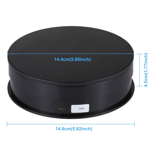 PULUZ Plateau tournant électrique USB de 15 cm, support d'affichage rotatif, accessoires de prise de vue vidéo, plateau tournant pour la photographie, charge 1-5 kg, noir 15 cm charge 1-5 kg, blanc 15 cm charge 1-5 kg