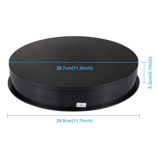 PULUZ Plateau tournant rotatif électrique USB de 30 cm pour affichage, accessoires de prise de vue vidéo, plateau tournant pour la photographie, charge 10-20 kg, 30 cm charge 10-20 kg Noir, 30 cm charge 10-20 kg Blanc