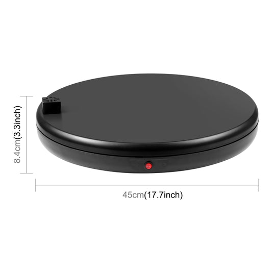 PULUZ 45cm Support d'affichage rotatif à vitesse réglable par télécommande avec prise de courant, Noir, Charge 100kg, 45cm Charge 100kg Noir Prise US avec prise de courant, 45cm Charge 100kg Noir Prise UK avec prise de courant