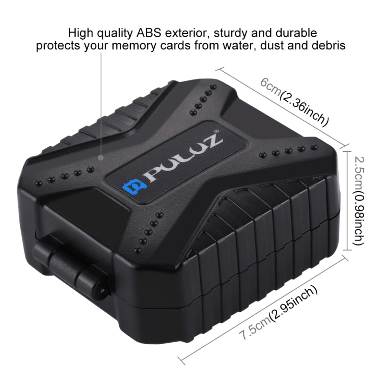 PULUZ 11 in 1 Memory Card Case for 3SIM + 2XQD + 2CF + 2TF + 2SD Card, 11 in 1