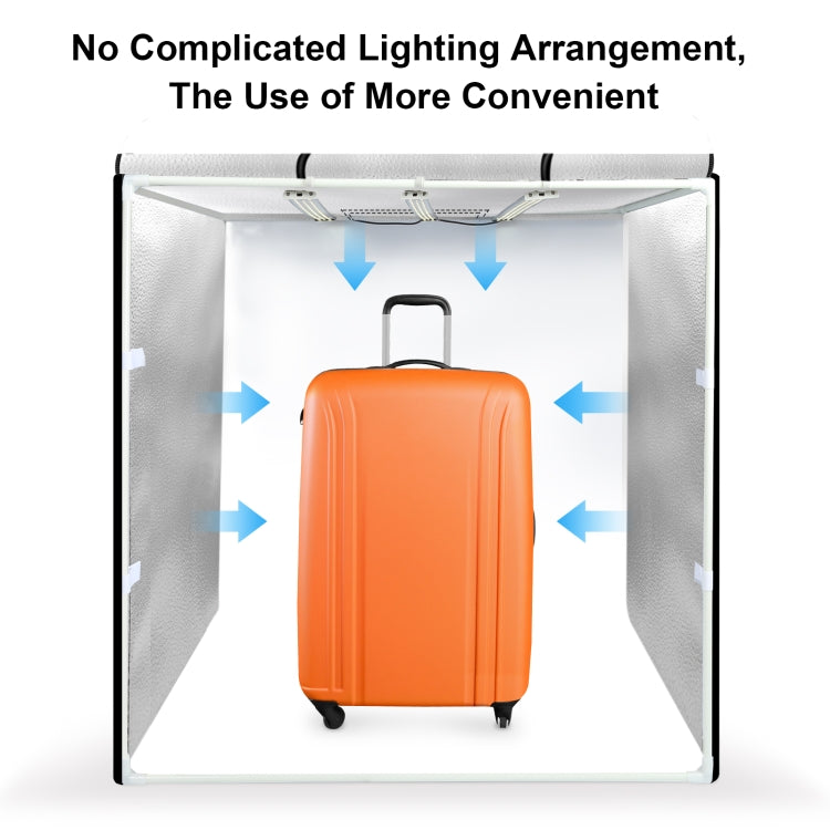 PULUZ 80cm Folding Portable 90W 14000LM High CRI White Light Photo Lighting Studio Shooting Tent Box Kit with 3 Colors Black, White, Orange Backdrops